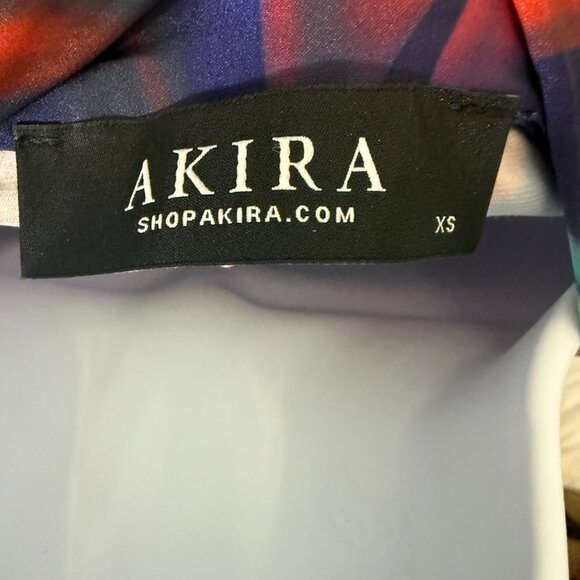 AKIRA Swirl Print Satin Mini Dress – XS (Red Multi) - Picture 8 of 8